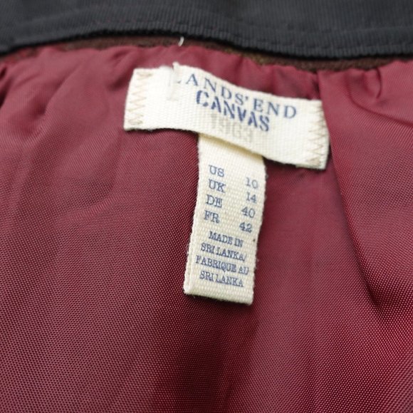 Lands End Skirt 10 Wool Mini Pleated Plaid Windowpane School Grunge Y2K Academia - Picture 2 of 9